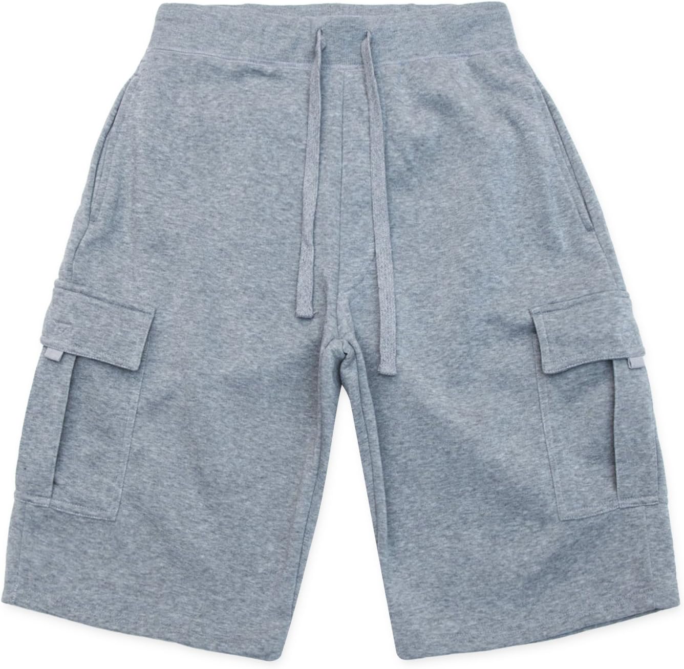 Chams Men's Workout Athletic Sports Elastic Waist Pockets Lounge Shorts Heather Grey Large