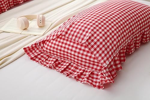 Vista 9 de Fundas de almohada cuadradas blancas con volantes, fundas de almohada europeas, 100% algodón, 18 x 18 pulgadas, 2 unidades Blanco 3