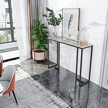 Wisfor Marble Console Table Entryway: Sintered Stone Hallway