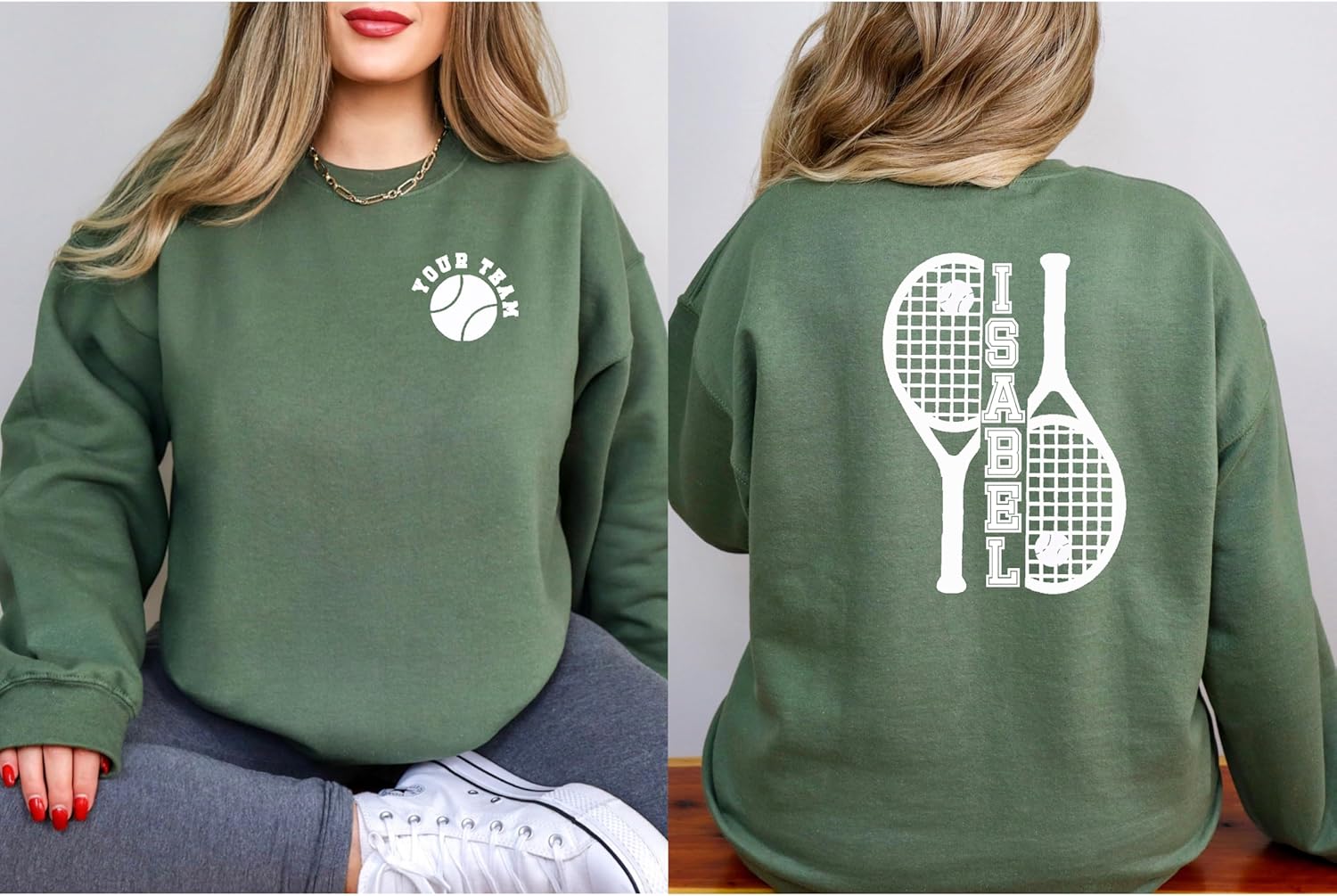 Custom Tennis Shirt, Tennis Sweatshirt, Gift for Tennis Lover, Tennis Sweater, Gift for Tennis Player