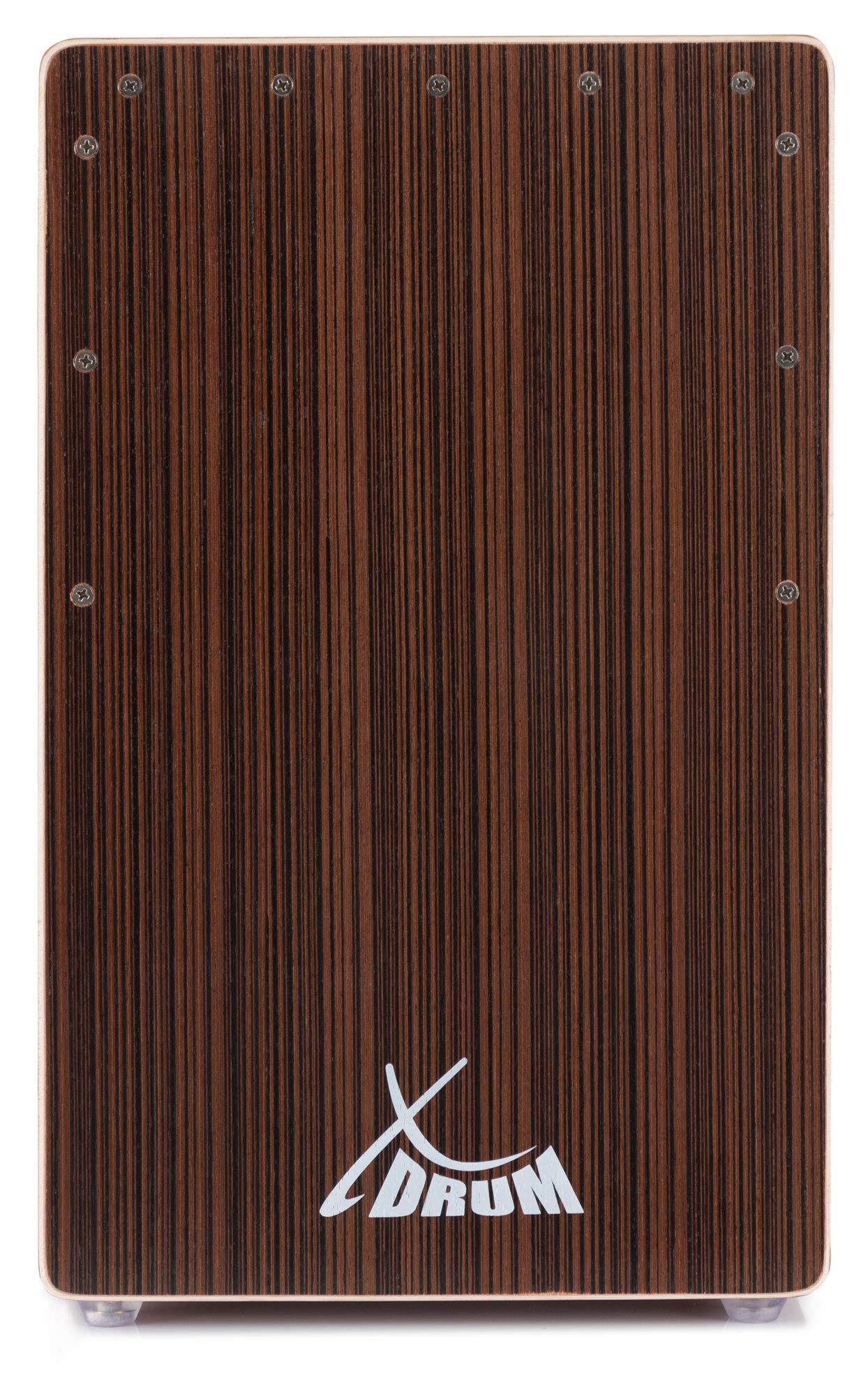 XDrum Cajon El Bajo Bass Port Cocoa Brown/Ebony incl. Borsa, 5 cm | Porta bassi integrato, Corpo: HPL (High Pressure Laminate), Metà superiore della superficie di battuta avvitata, 5 cm, Peso 3