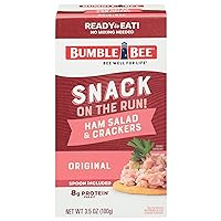 Vista 1 de Bumble Bee Snack On The Run Kit de Ensalada de Jamón con Galletas Saladas, 3.5 oz - Listo para Comer, Cuchara Incluida - Aperitivo Proteico Estable