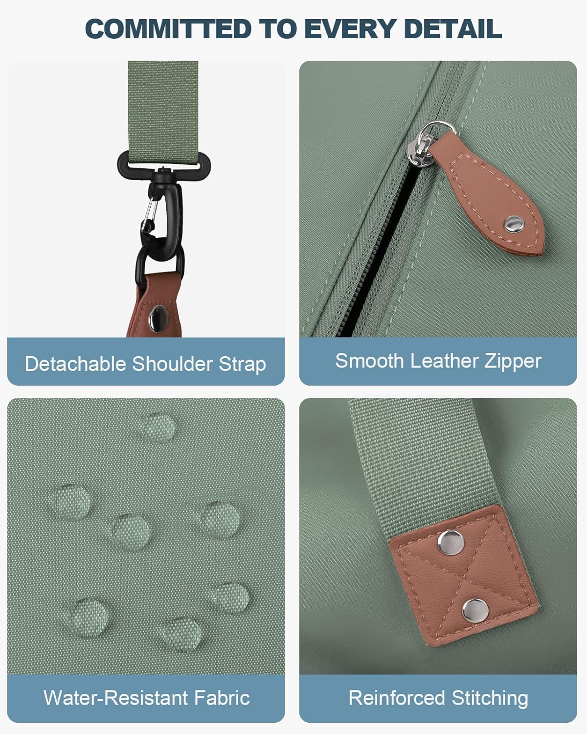 Travel Duffle Bag, Waterproof Weekender Overnight Hospital Bags for Women Men with Toiletry Bag Lightweight Carry on Personal Item Duffle Gym Bag for Travel, Airplanes, Sports - Image 6