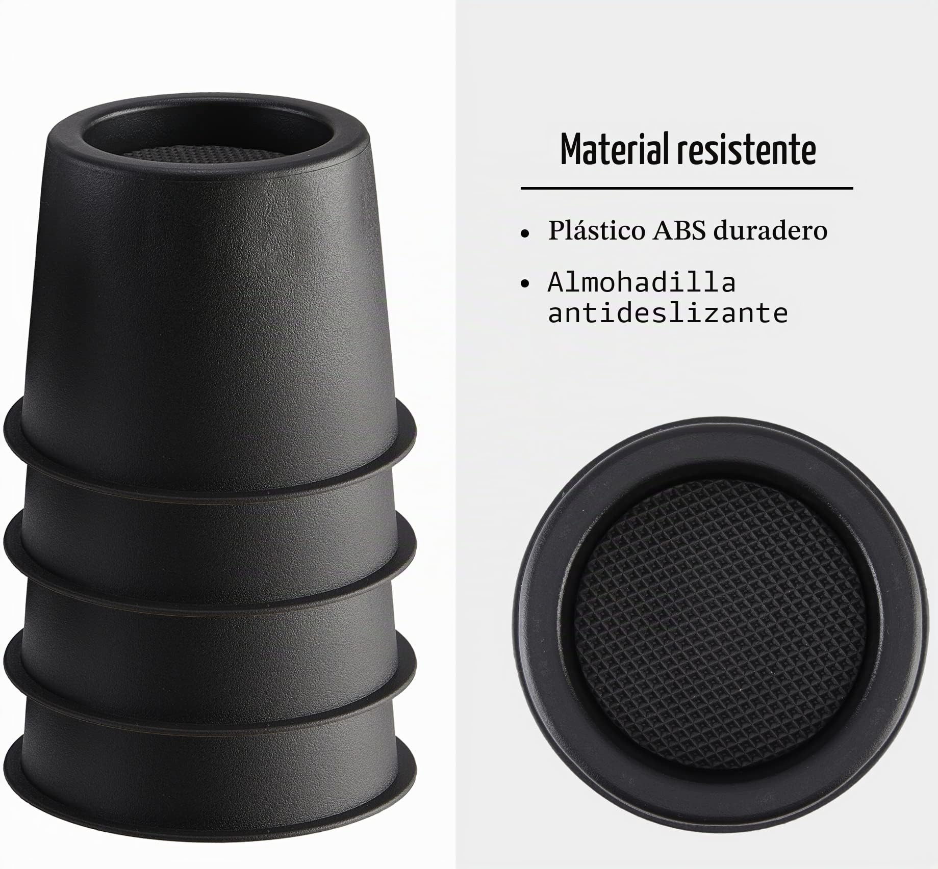 Elevadores de cama Lufia de 10 cm de alta resistencia, elevadores de muebles de cama con almohadilla antideslizante ideal para cama, sofá, mesa, silla o escritorio, juego de 4 (negro)