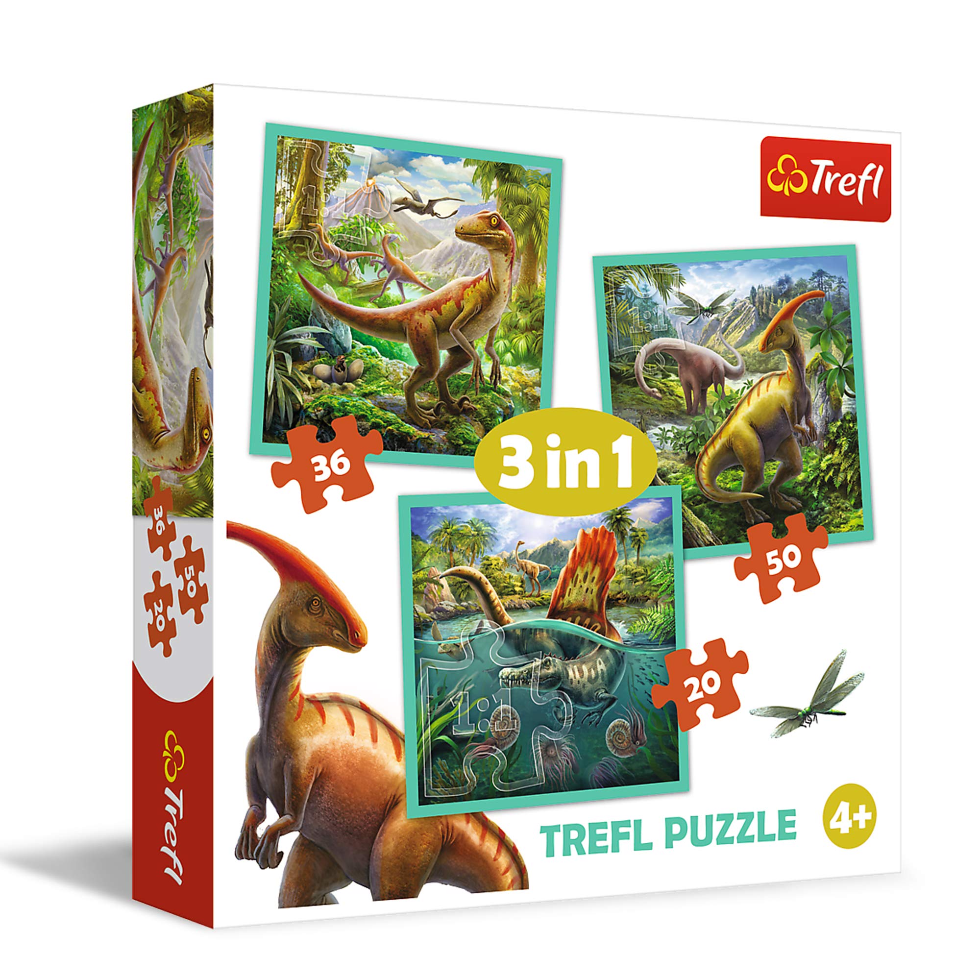 Trefl Puzzle 3w1 - NiezwykĹy Ĺwiat dinozaurĂlw [PUZZLE]