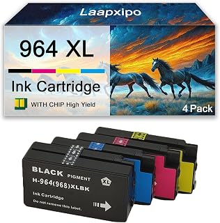 964XL 968 XL Ink Cartridges Replacement for HP 964 XL 968xl Ink Cartridges Work for HP 964 968XL OfficeJet Pro 9010 9020 9025 PRO 9020 9025 9010 9020 9015 9019 9025 Printers
