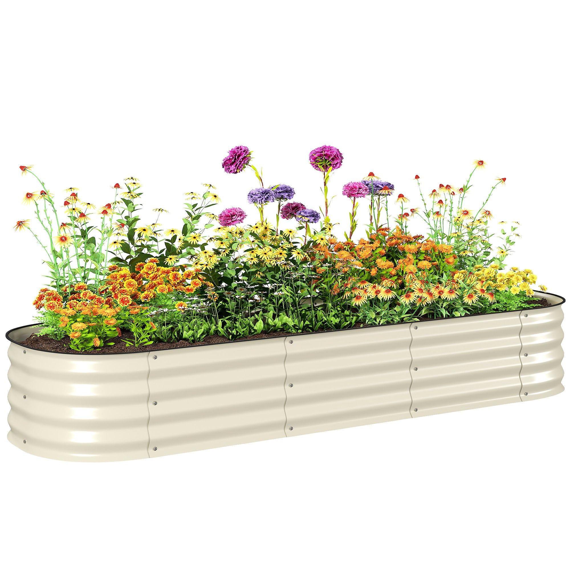 Outsunny Galvanized Raised Garden Bed