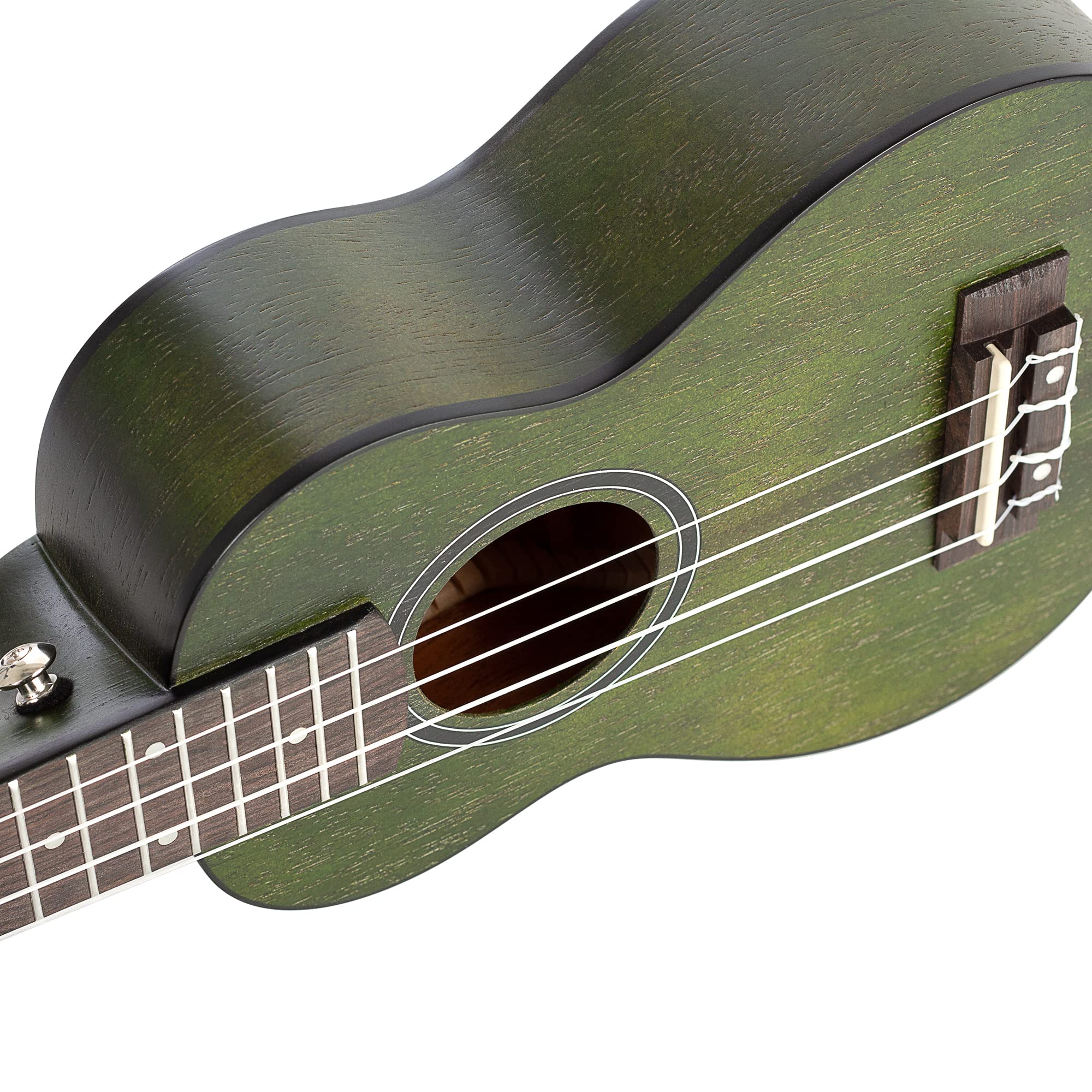 Cascha Mahagoni Sopran Ukulele Erwachsene & Kinder in Grün - inkl. 3 Plektren & gepolsterte Tasche - Mahagoniholz-Ukulele für Anfänger & Fortgeschrittene - Aquila Nylon-Saiten