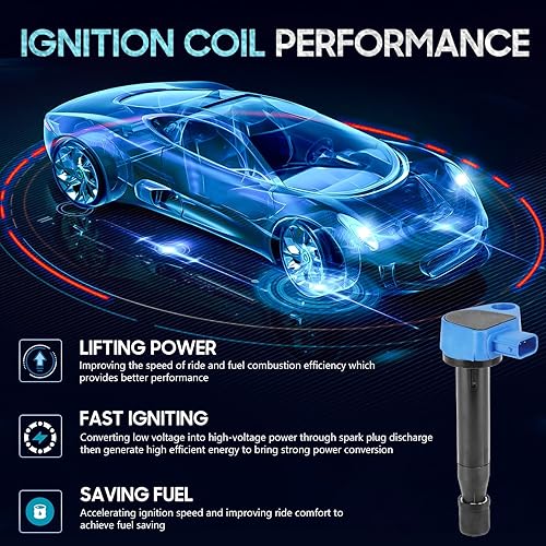 Miniatura 2 de Hurotoms Paquete de 6 bobinas de encendido con 6 bujías de iridio compatibles con Honda Accord Odyssey Acura CL TL 3.0L 3.2L 3.5L, reemplazo OEM #