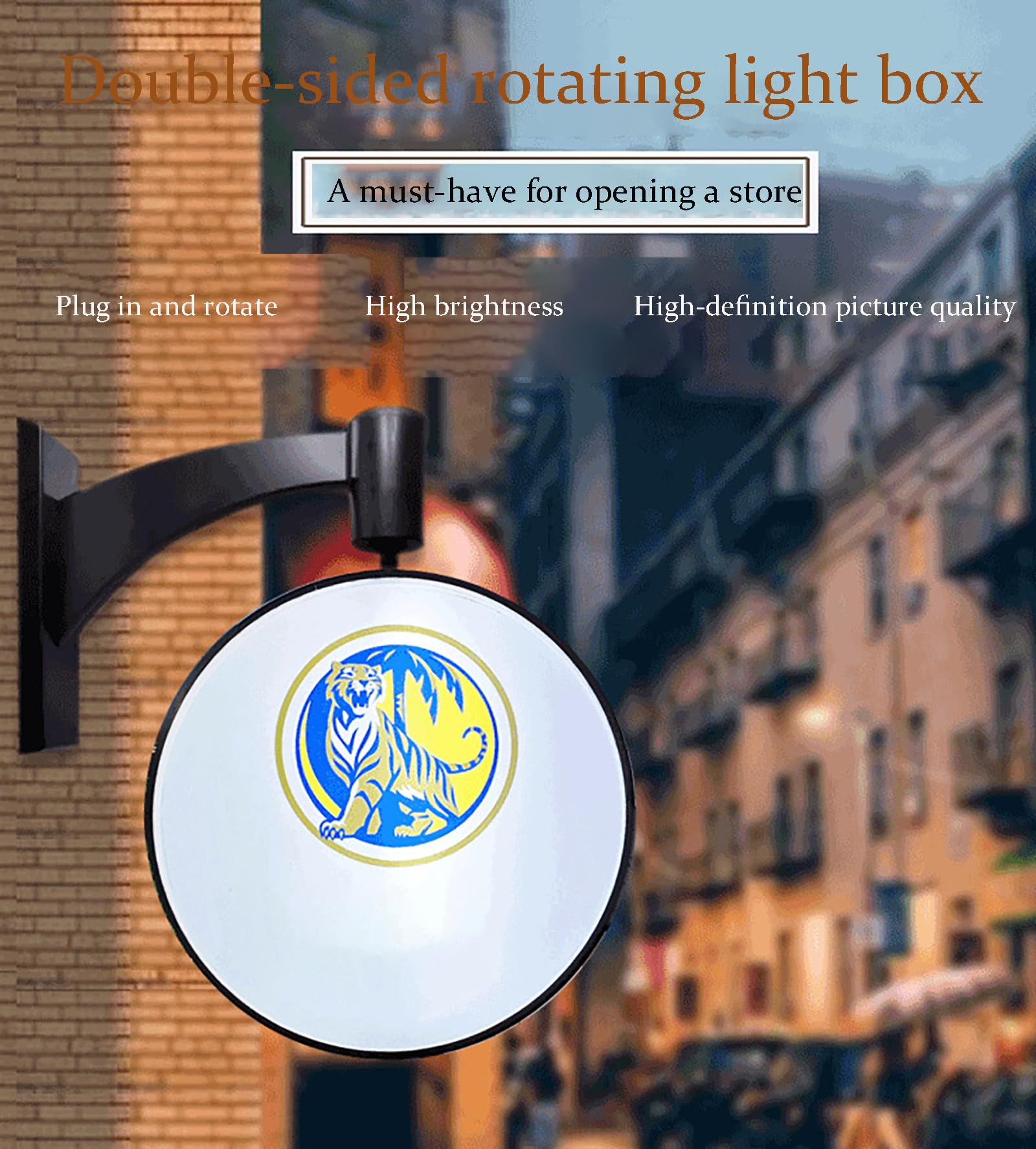 LED-Leuchtschild, doppelseitiger, wasserfester Werbeleuchtkasten für Gewerbe und Gastronomie (40cm)