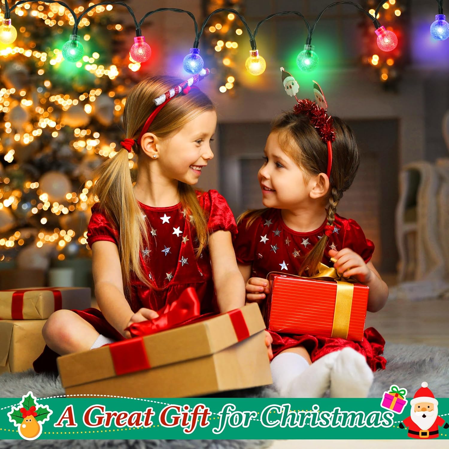 USB C to USB C Cable Christmas Light Phone Charger Cable, Multicolor 56 Inches Light Phone Charger Cord Compatible with Samsung, iPhone 17 16 15, MacBook, iPad(1 Pcs,Crystal Globe)