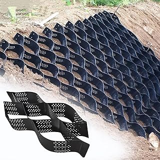 Gravel Grid Ground Grid for Slope, HDPE Material Mud/Soil Block Control Grids, Permeable Driveway Geocell Pavers, Stones Stabilizer Grid (Size : 4x7m/13.12x22.96ft)