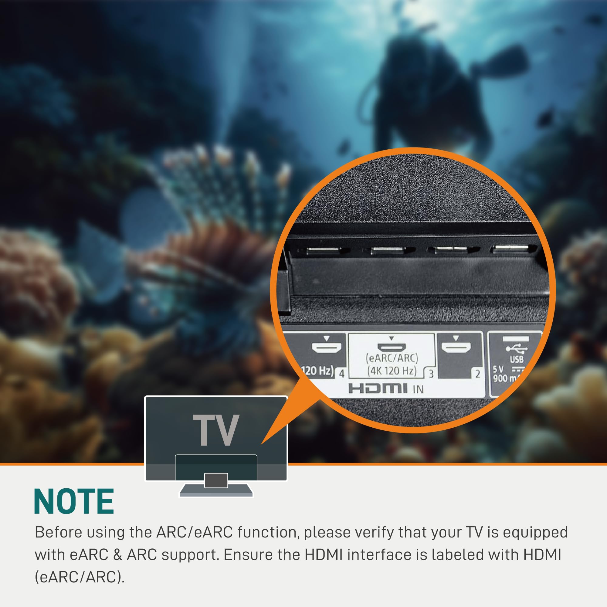 eARC/ARC - Extractor de audio HDMI a óptico/coaxial, convertidor de audio eARC/ARC, carcasa de aluminio, compatible con PCM2.0 Dolby5.1 DTS5.1 para barra de sonido de TV, auriculares