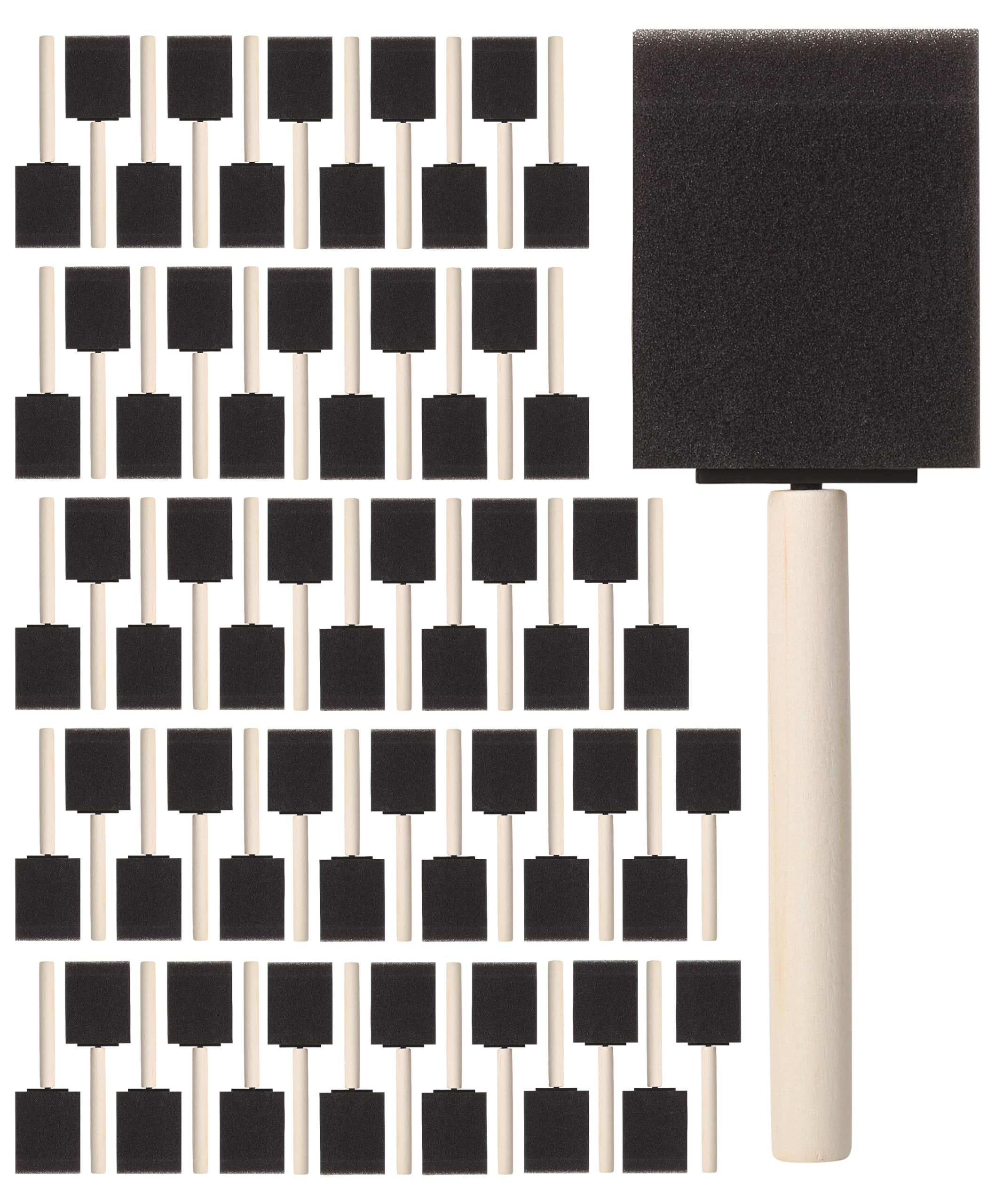Bates Foam Paint Brushes, 2-Inch, 64 Pack - Sponge Brushes for Painting, Staining, and Mod Podge