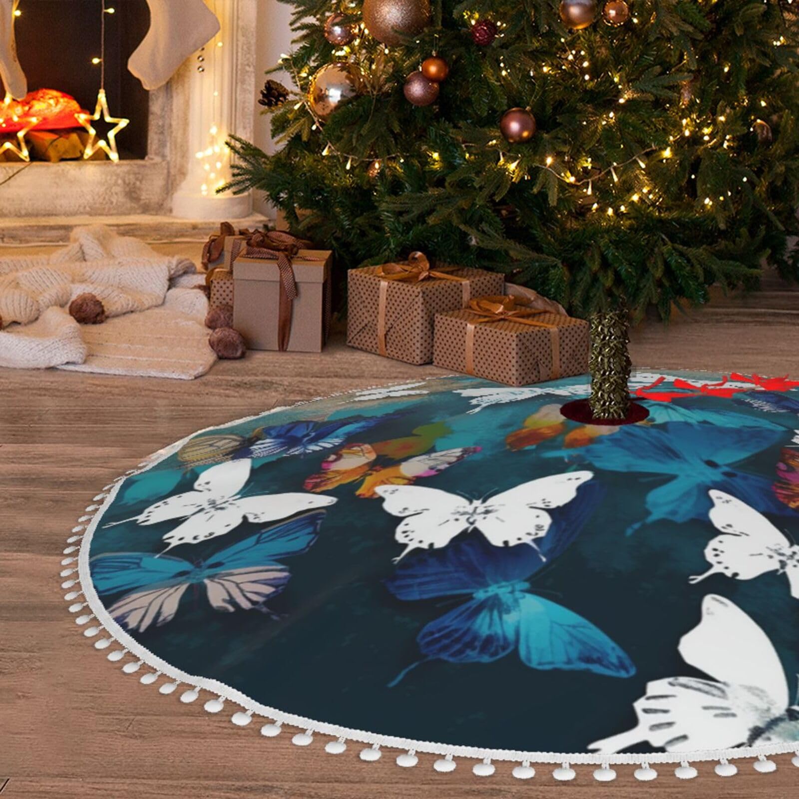 Jupe de sapin de Noël style ferme pour de merveilleuses fêtes en famille