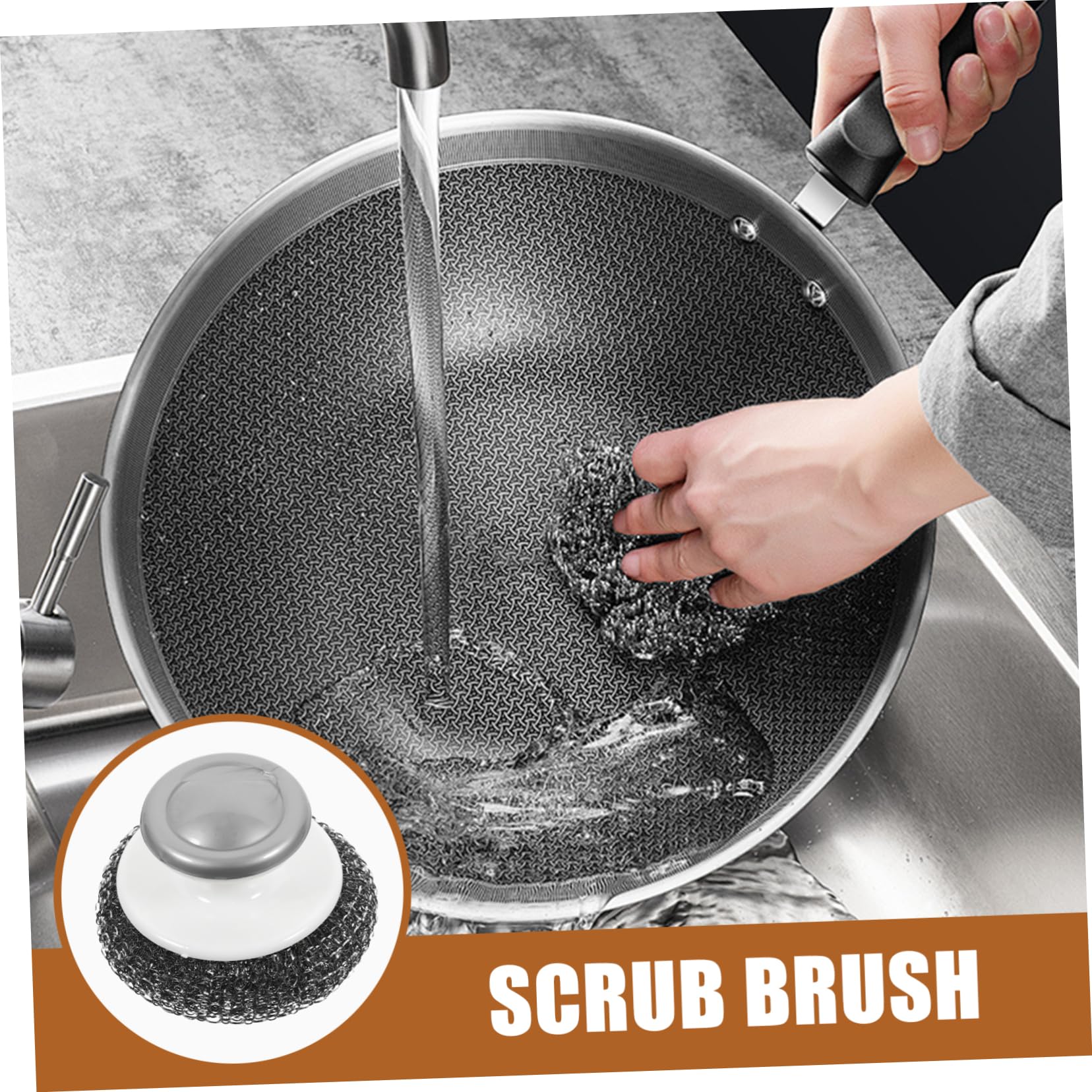 VALICLUD 10piezas Cepillo De Limpieza Multifuncional De Inoxidable para Fregar Platos y Utensilios De Cocina De Resistente y No Raspante para Ollas Sartenes y Superficies Variadas