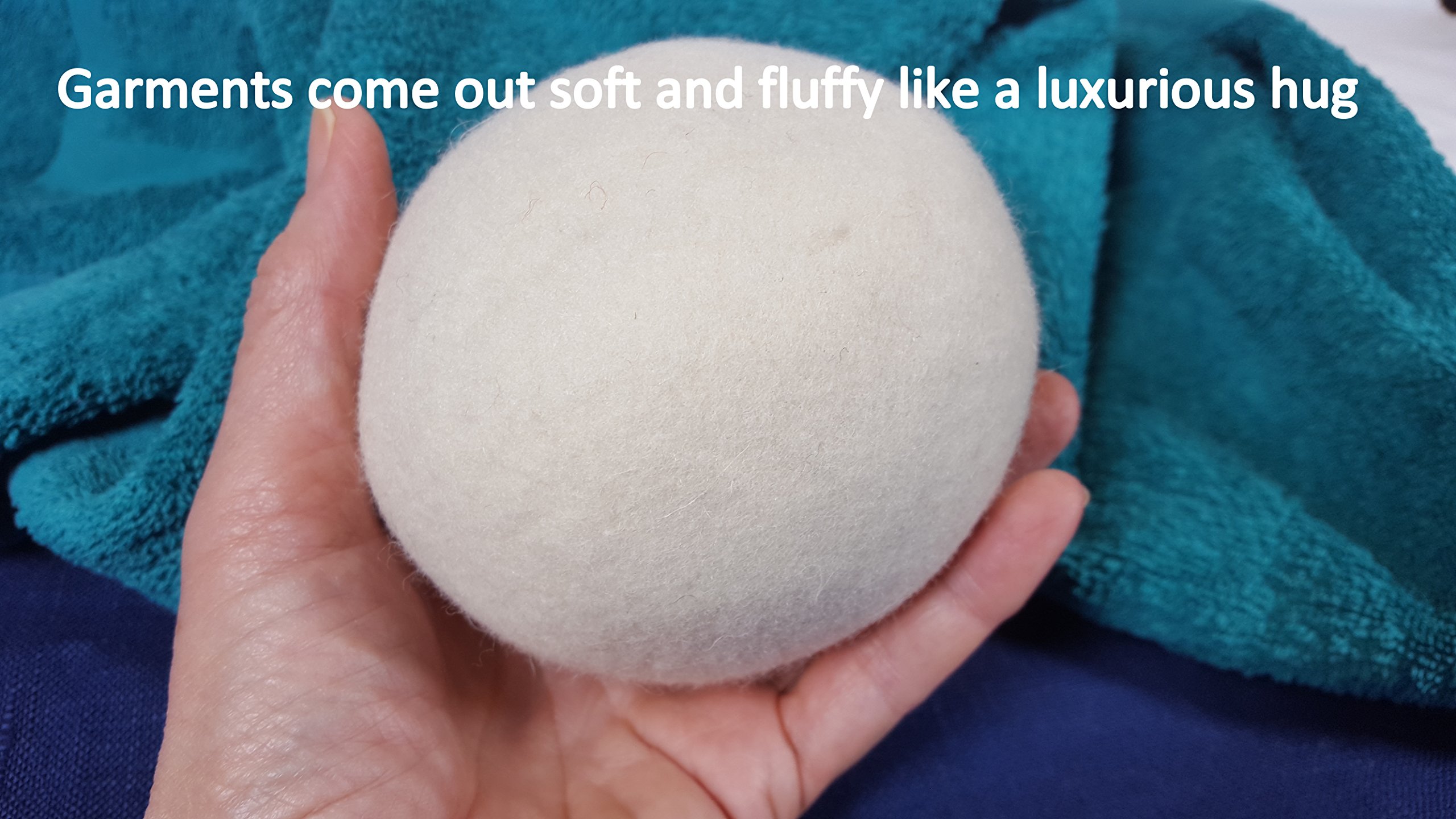 l'Arterie Wool Dryer Balls HUMONGOUS 4" diameter for Laundry. Natural Fabric Softener for
