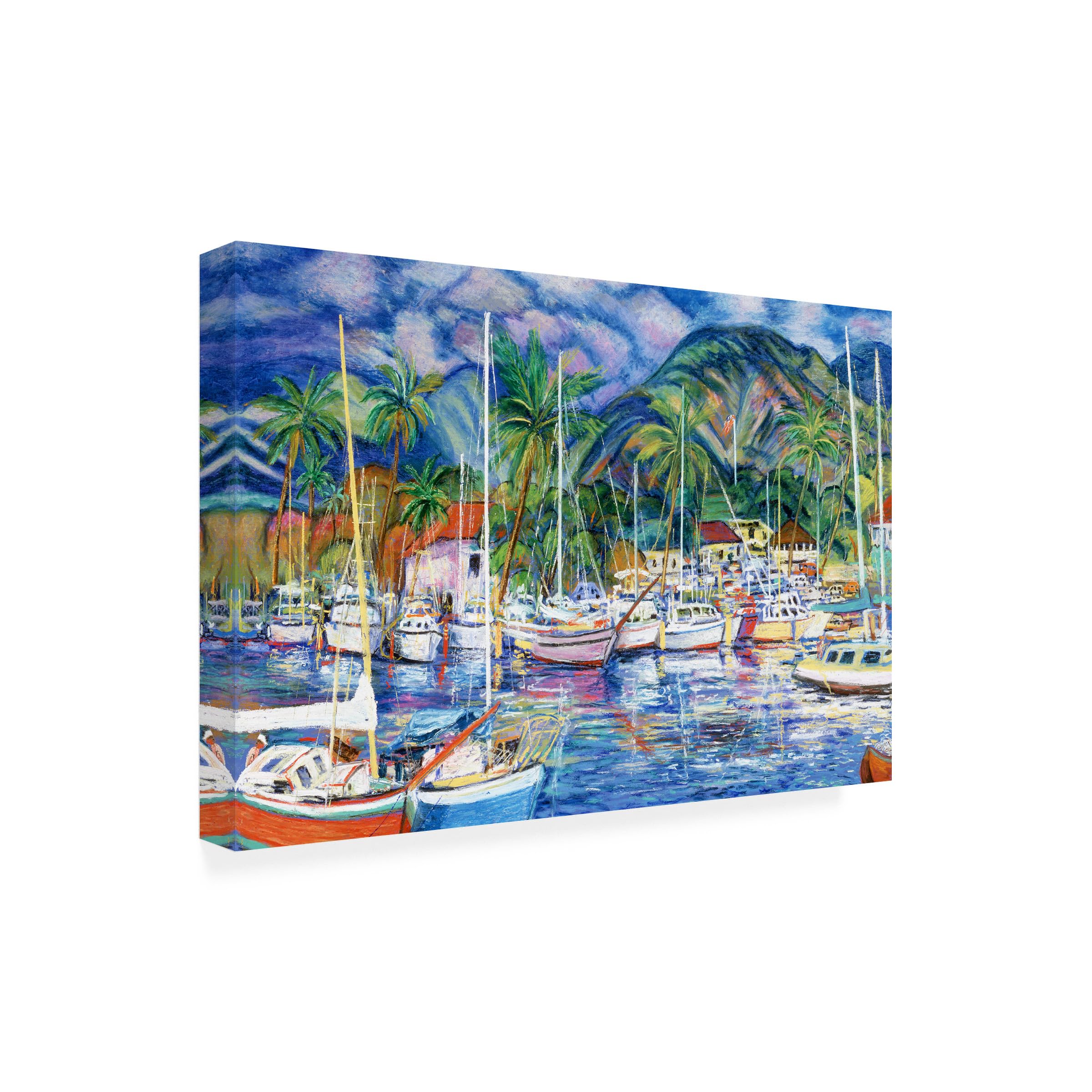 Trademark Fine Art Lahaina Marina Canvas Wall Art by Manor Shadian 16 by 24-Inch