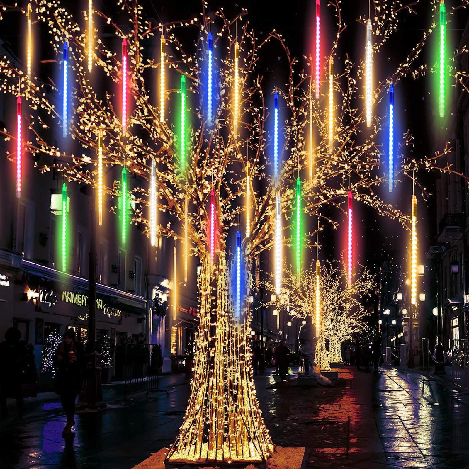 Amazon.co.jp: Oluoteソーラー流星群レインライト 30cm 10チューブ