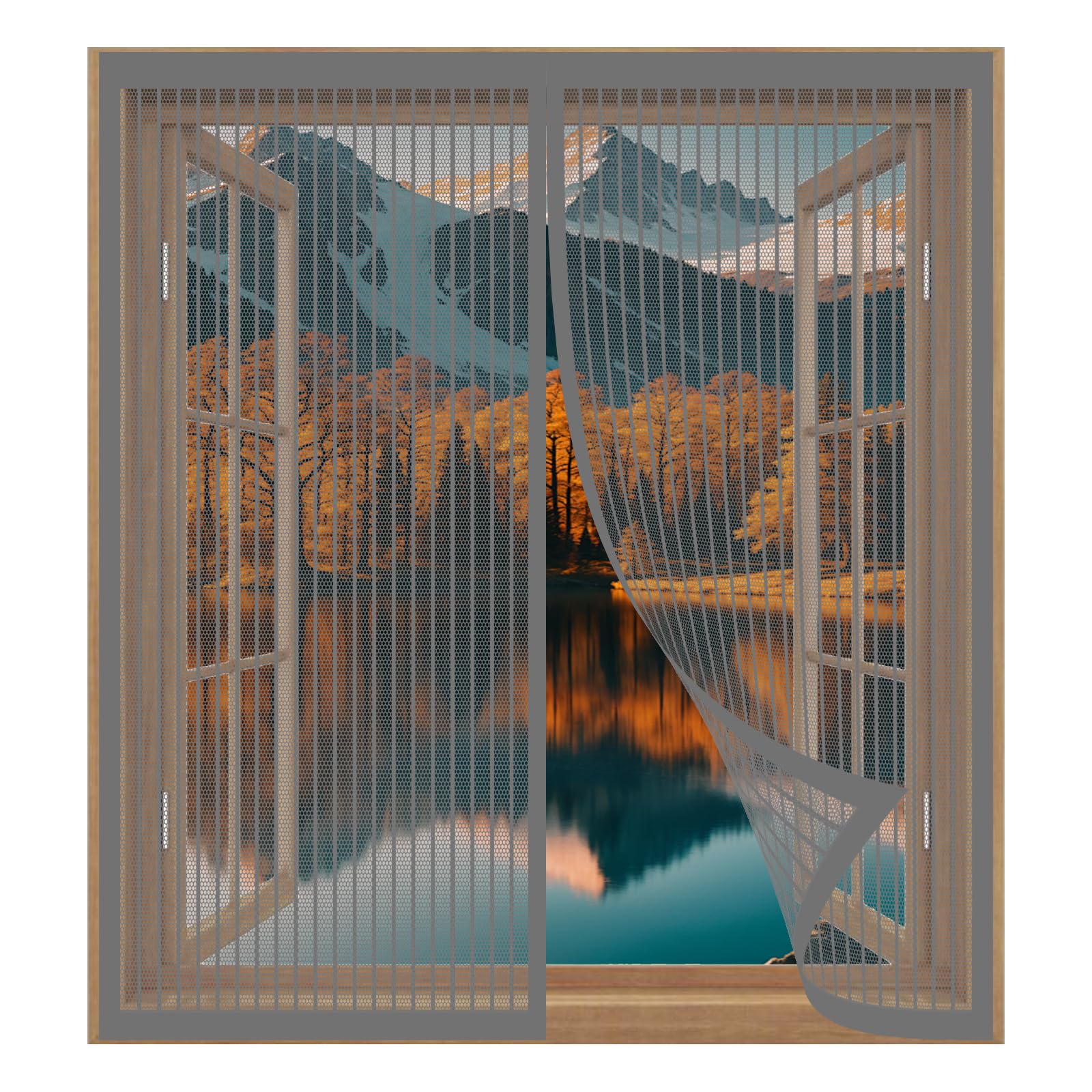 Yuanwan Grey Magnetic Fly Screen Window 117 X 135 Cm Easy Installation No Drilling Or Screwing Fly Bug Mosquito Mesh For Windows Nets To Keep Bugs Out,
