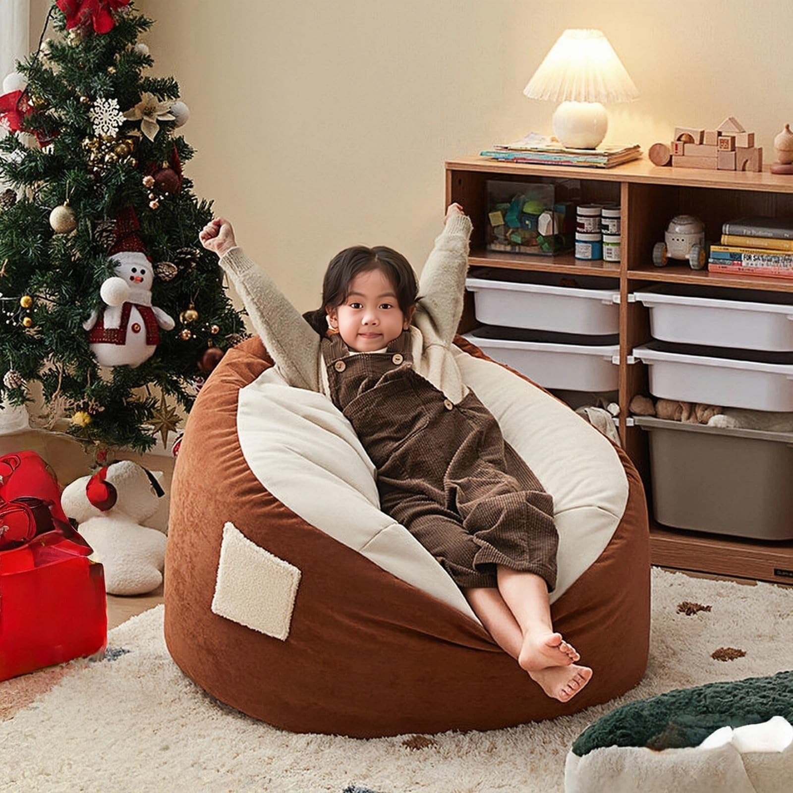 Sitzsack-Stuhl Lazy Sofa Sitzsack for Einzelperson, Liegeliege for Wohnzimmer und Schlafzimmer(Green)
