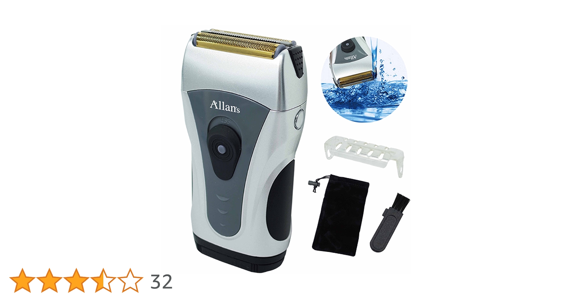 Amazon | Allans 携帯 電池 式 電動 髭剃り 水洗い