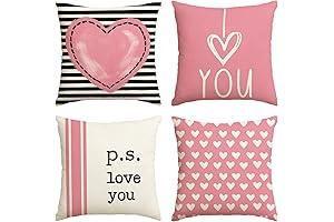 Pink Valentines Decor: AVOIN Colorlife 18" Valentine's Day Pillowcases
