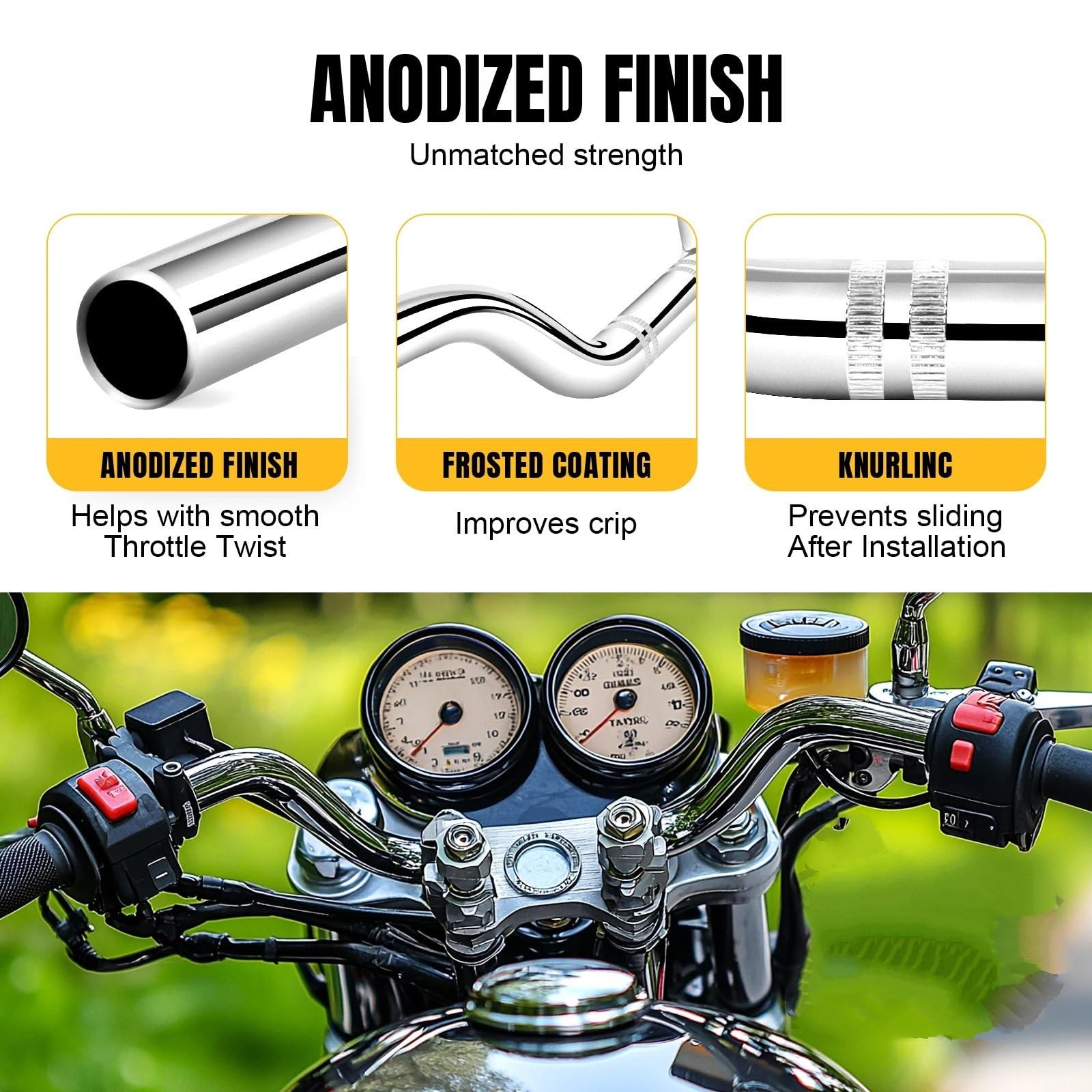 Motorcycle stem risers Motocykl Chrome 22mm 25mm Retro przeciągnij kierownica uchwyt kierownica pasuje do Yamaha Sportster Iron 883 FZ6(25mm)