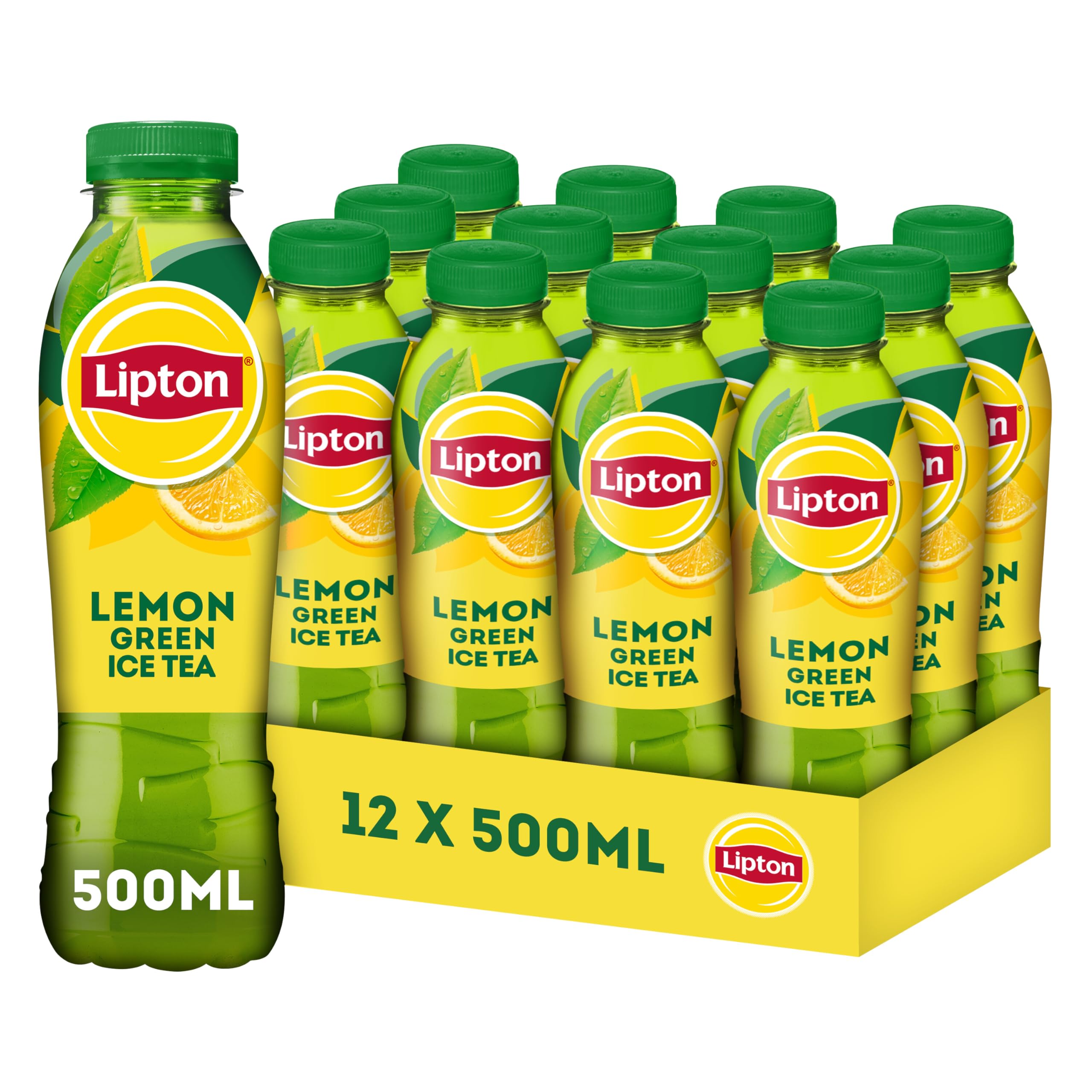 Lipton Lemon Ice Tea Green een heerlijk verfrissende ijsthee - 12 x 500 ml - Voordeelverpakking