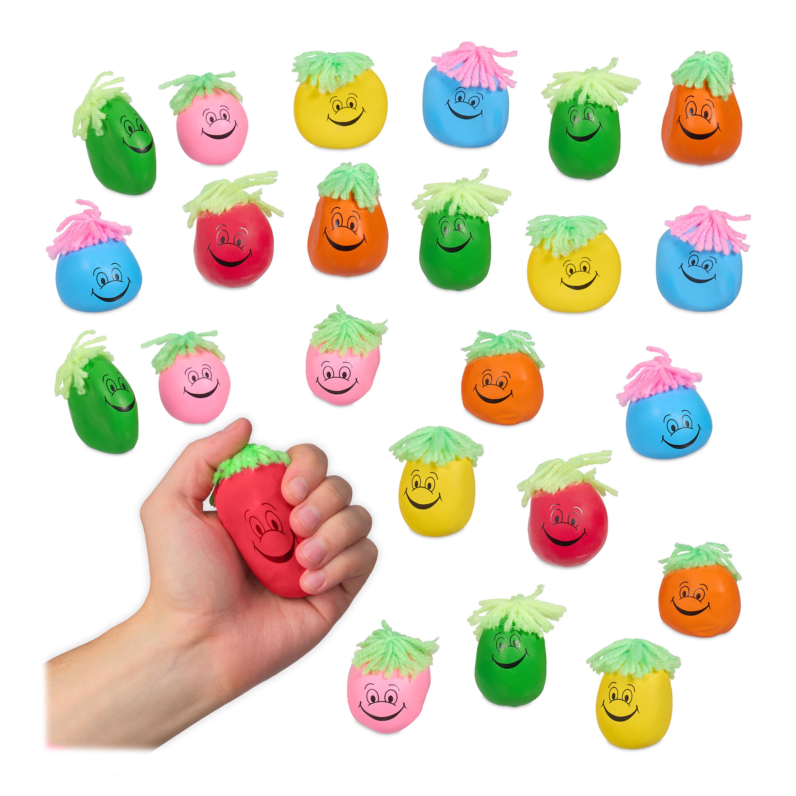 12 Balles Anti-stress Grimace Multicolores 6cm – Pour Enfants Et Adultes