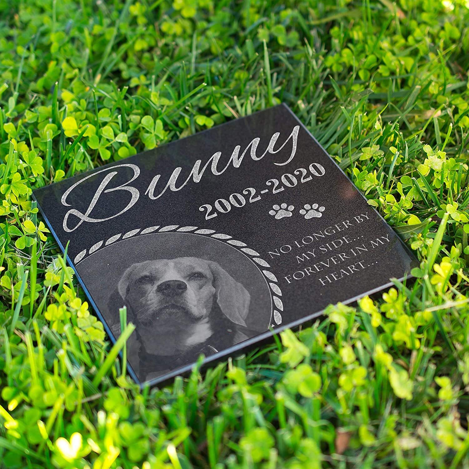 Pet Memorial Gifts, Personalized Dog Memorial Stone with Photo - 6x6
