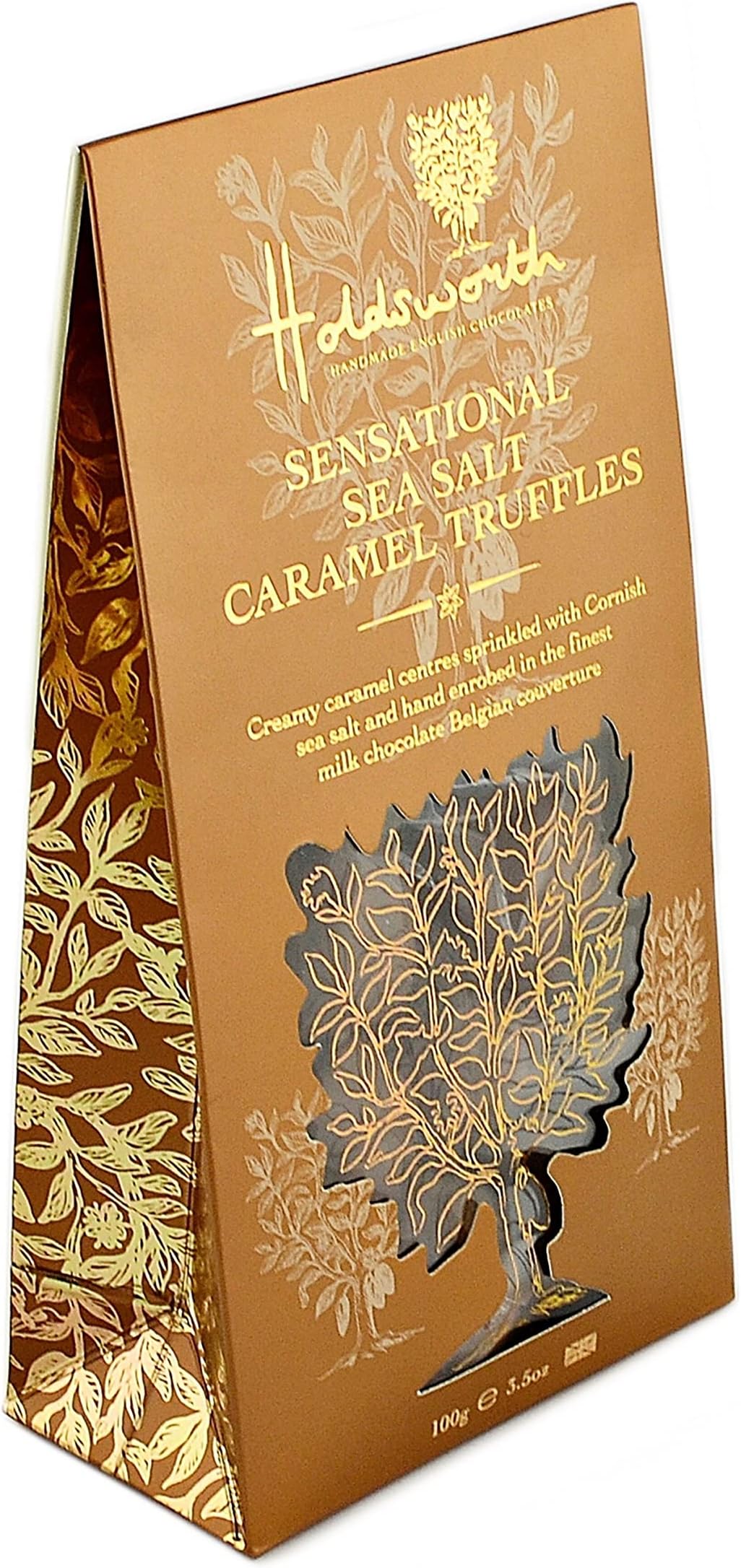 Holdsworth Chocolates Sensational Sea Salt Caramel Truffles 100g. Milk Chocolate Vegetarian Luxury Easter Chocolate Gift with Creamy Caramel & Cornish Sea Salt. Chocolates Gift Box/Bag.