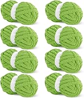 Vista 79 de Hombys Hilo de felpilla gruesa verde salvia para tejer a ganchillo y tejer, hilo grueso y esponjoso súper voluminoso para tejer a mano manta, hilo