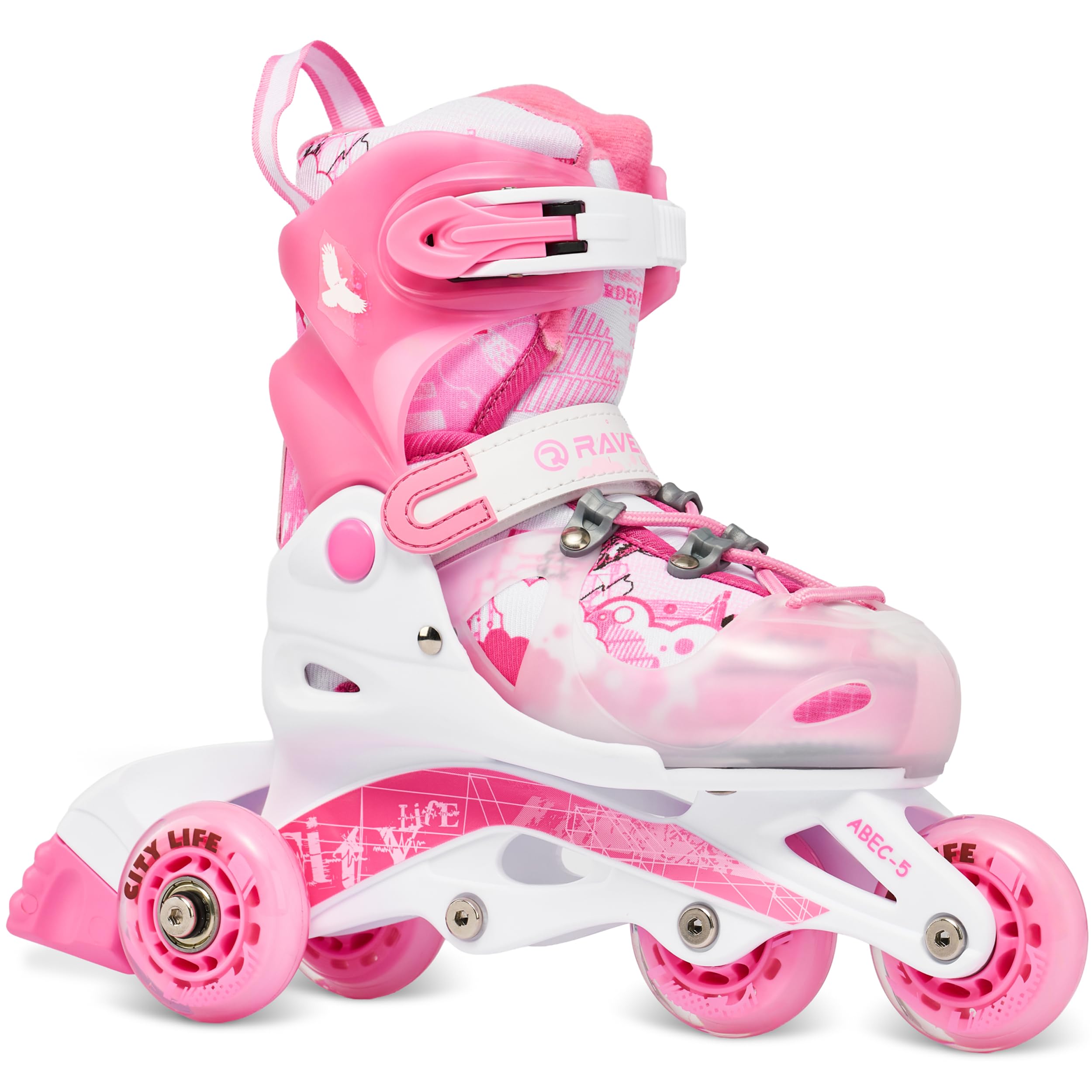 Pattini in linea 3in1 per bambini Triskates/Rollskates Raven Princess