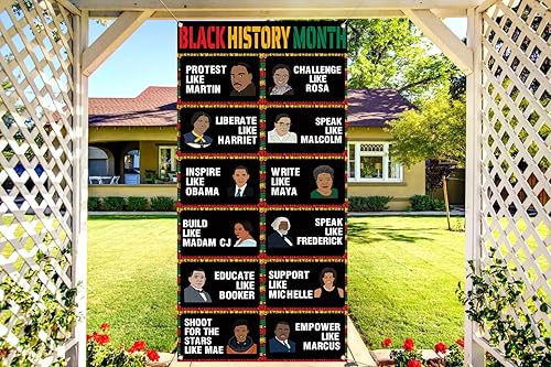 Miniatura 6 de Sunwer Carteles de arte afroamericano para puerta del mes de la historia negra, decoración de fiesta de febrero, decoración de fiesta, escuela,