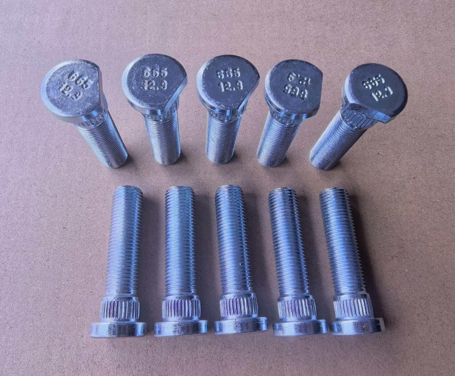 10PCS M14x1.50 Serrated Wheel Stud Bolts 610-665 15.9mm Knurl 57.5mm UHL Length Replacement for 2020-2025 Ford Explorer & Lincoln Aviator Front Rear