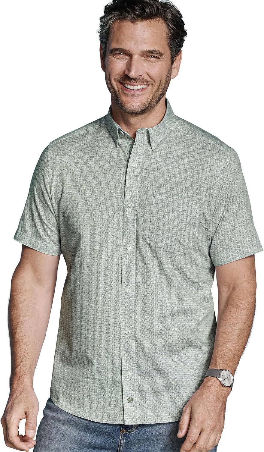 Johnston & Murphy Mens Logan Printed Cotton Short-Sleeve Shirt