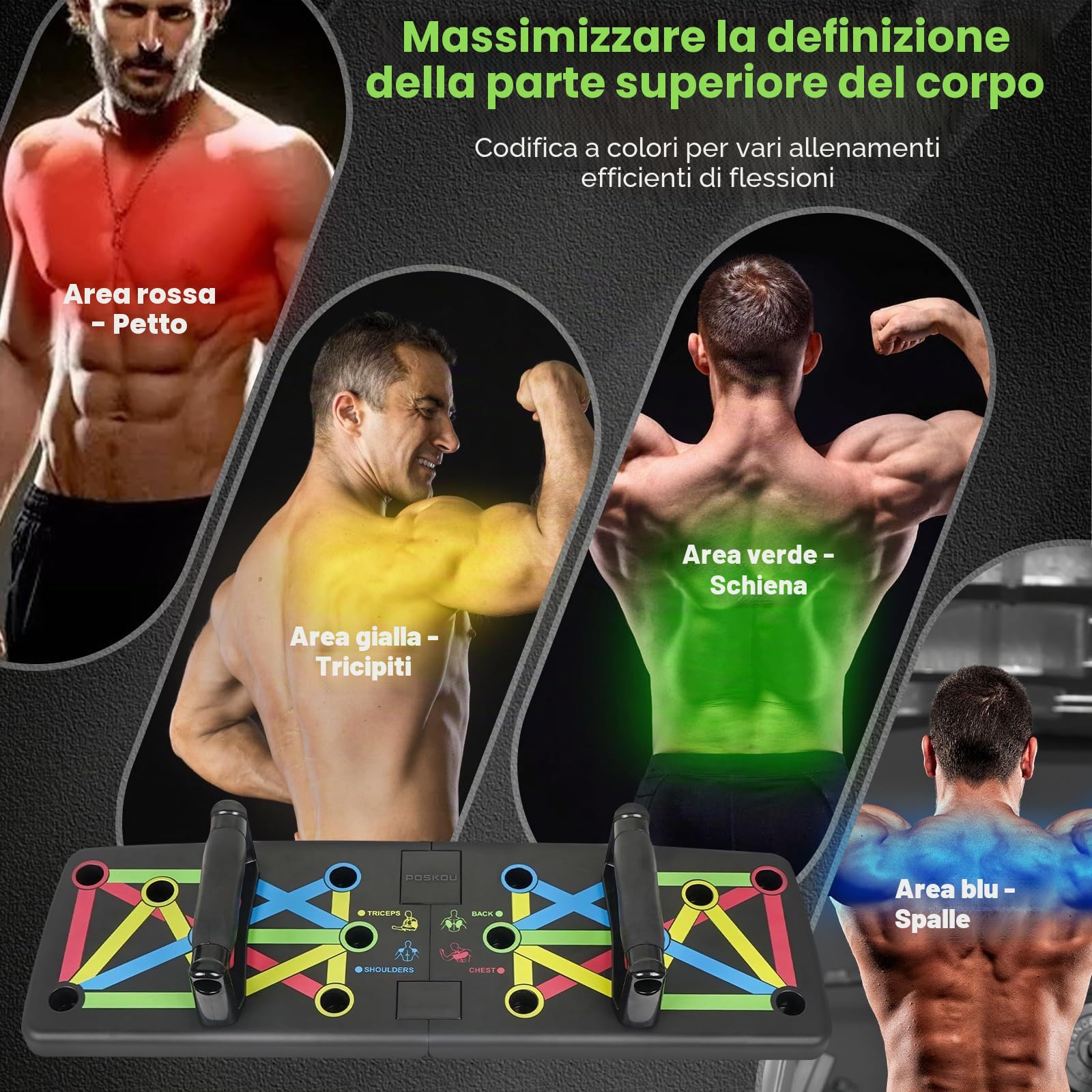 Push Up Board Esercizio Attrezzatura Fitness per la Attrezzi Palestra Casa Multifunzione Uomini e Donne Addestramento Portatile di Forza Maniglie Flessioni