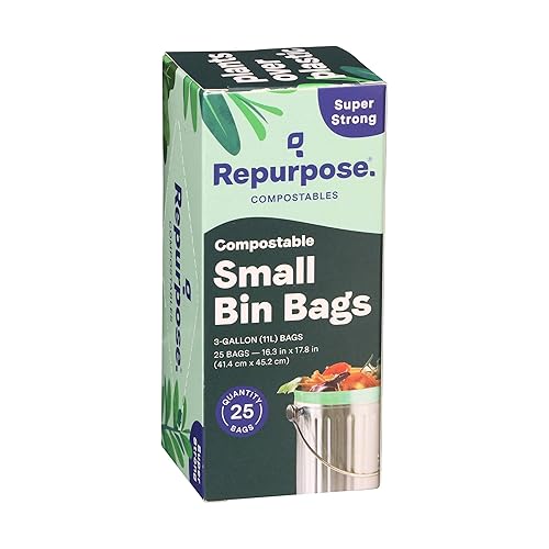 Miniatura 8 de Repurpose Compostables Reutilizable 3 galones, 11 litros súper fuertes, pequeñas bolsas de basura compostables, certificado por el Instituto de