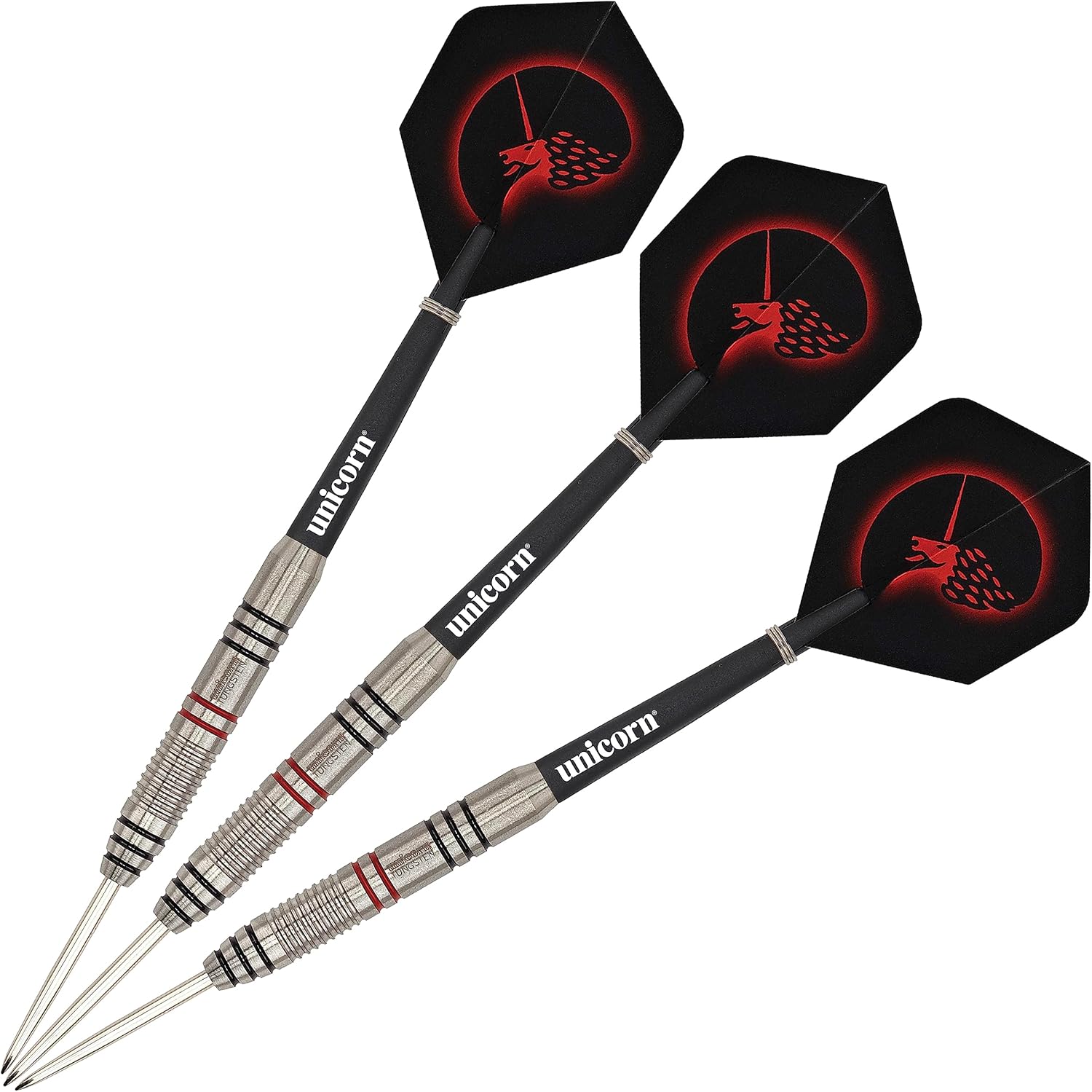 Unicorn Steel Tip Darts Set, Core Plus, Tungsten Barrels, 20g, 21g, 22g, 23g, 24g, 25g, 26g or 27g