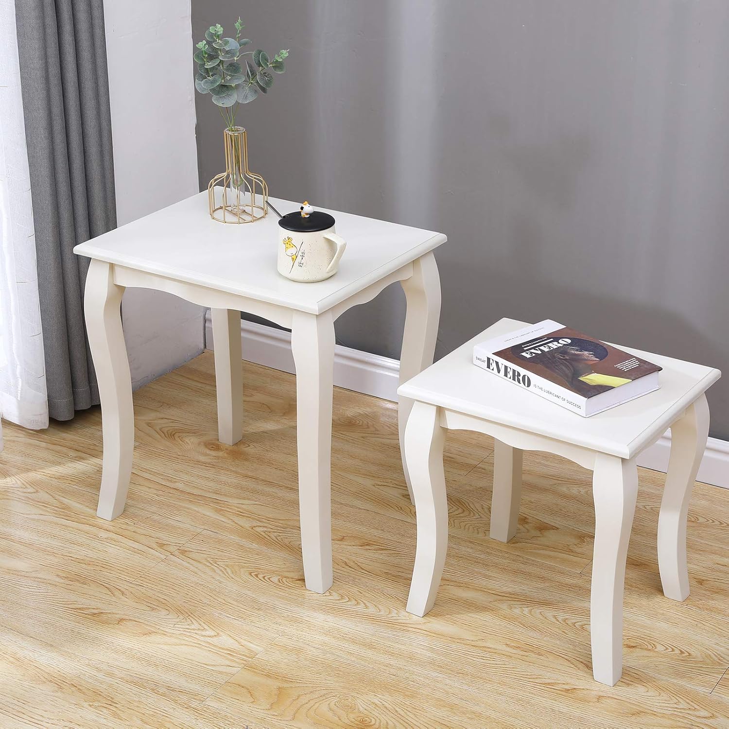 SogesPower Nesting Coffee Tables Sets of 2 End Table Set