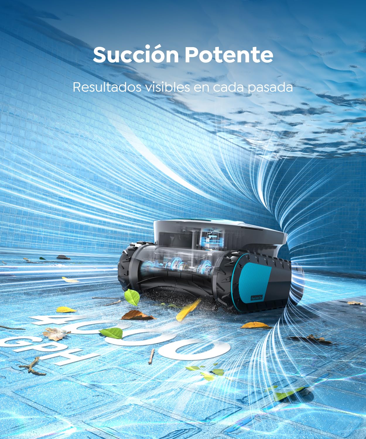 (2026 Upgrade) Pleco Pro Robot Limpiafondos Piscina, 7 Modos, Control App Planificación Inteligente, Limpieza De Fondo, Paredes Y Línea De Agua, 210 Min Autonomía, para Piscinas de hasta 200 ㎡