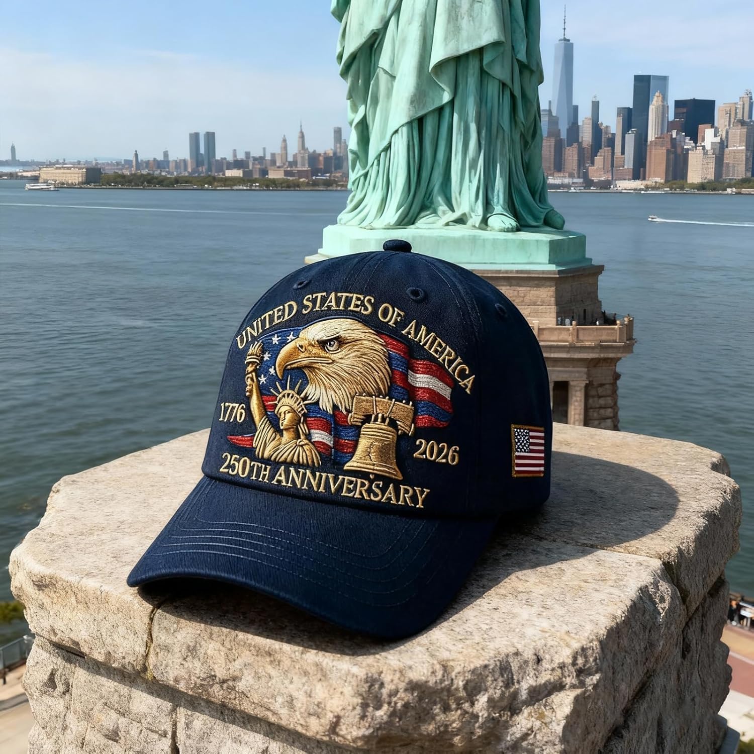 United States 250th Anniversary Red Cap, Patriotic Baseball Cap, Adjustable Retro Embroidered Hat for Men Women Gifts - Image 2