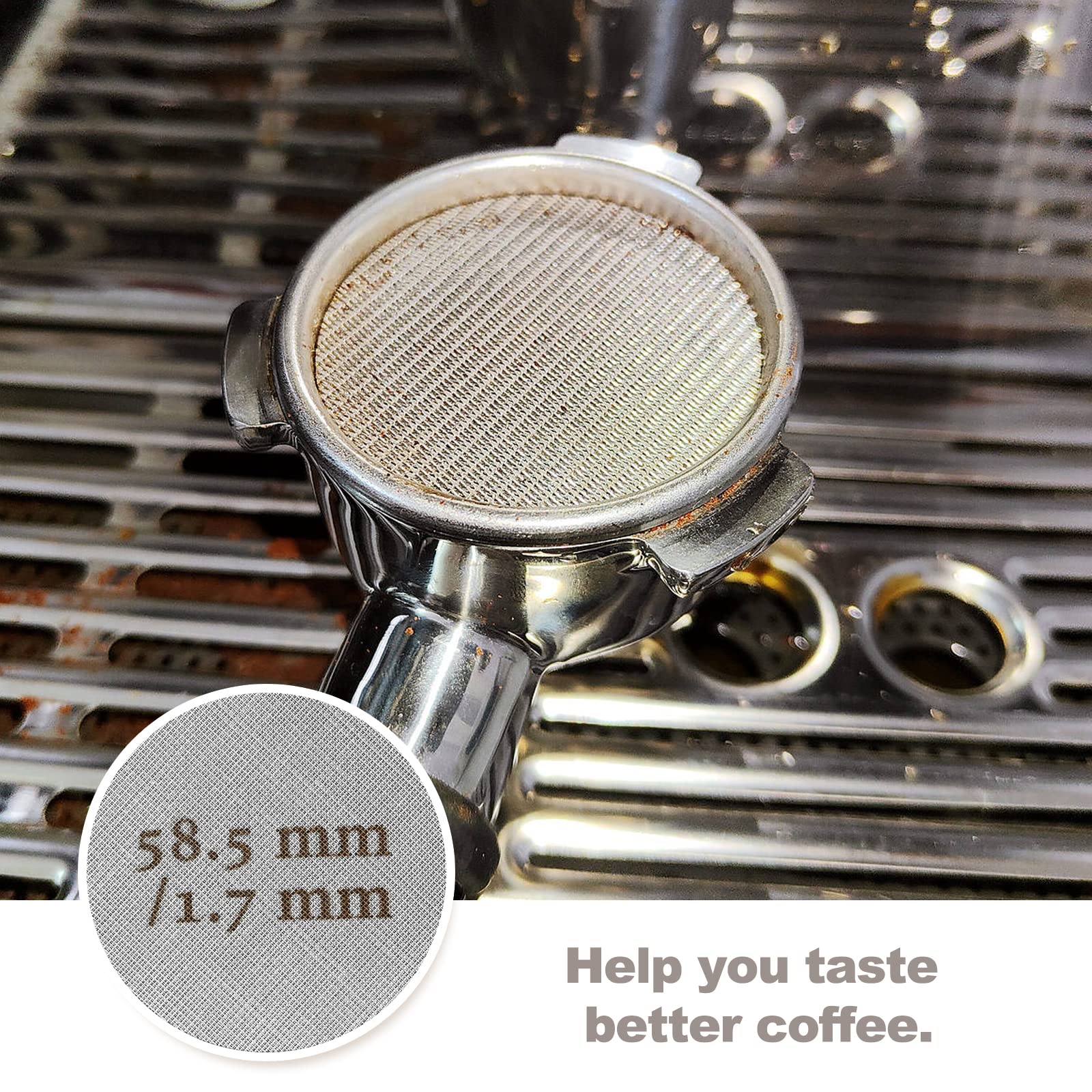 Puck Screen 58 Mm 2 Pezzi 1 Mm/17 Mm Di Spessore Per Portafiltro 150 Um