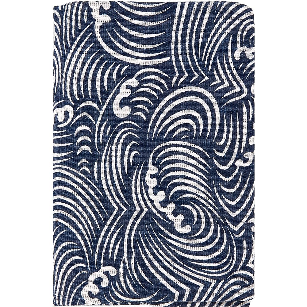 CRASPIRE Book Cover Fit A6 Size 6.3 x 4.3 inch Soft Linen Fabric Japanese Ocean Wave Washable Book Sleeve Hardcover Paperback Softcover Book Protector for Book Lovers Classroom Students Teacher