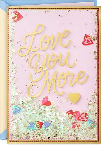 Hallmark 899VFE8163 - Tarjeta de San Valentín para marido, esposa, novio, novia (confeti amor)