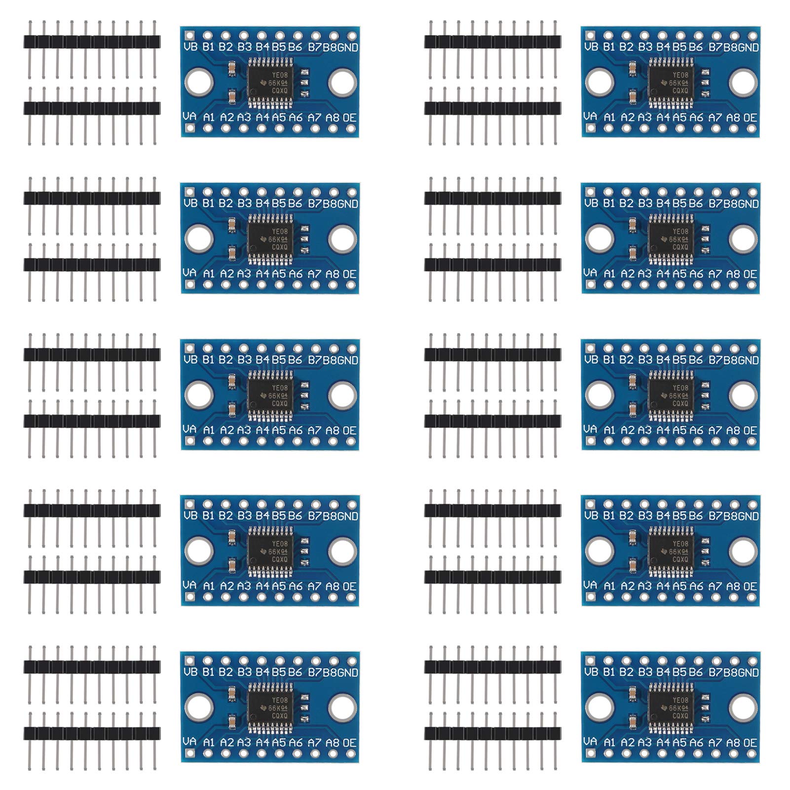 10PCS TXS0108E 8 Channel Level Conversion Module High Speed Full Duplex 8 Way Bi-Directional Converter 8-Bit Logic Level Module Shifter 3.3V 5V Compatible with Raspberry Pi