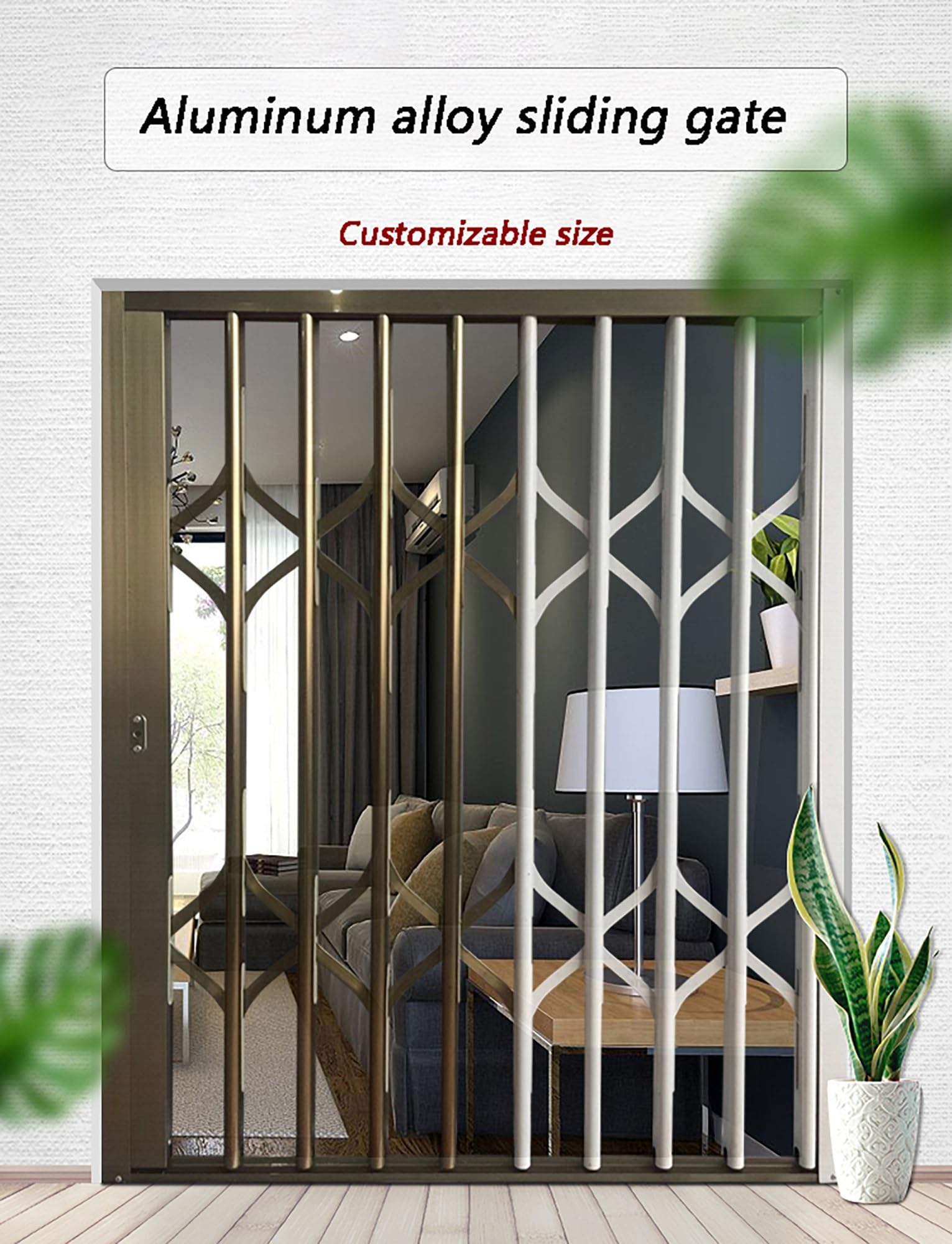 Barras de seguridad plegables para protección antirrobo, protector de ventana deslizante horizontal ajustable de 80 x 160 cm, para uso doméstico y comercial
