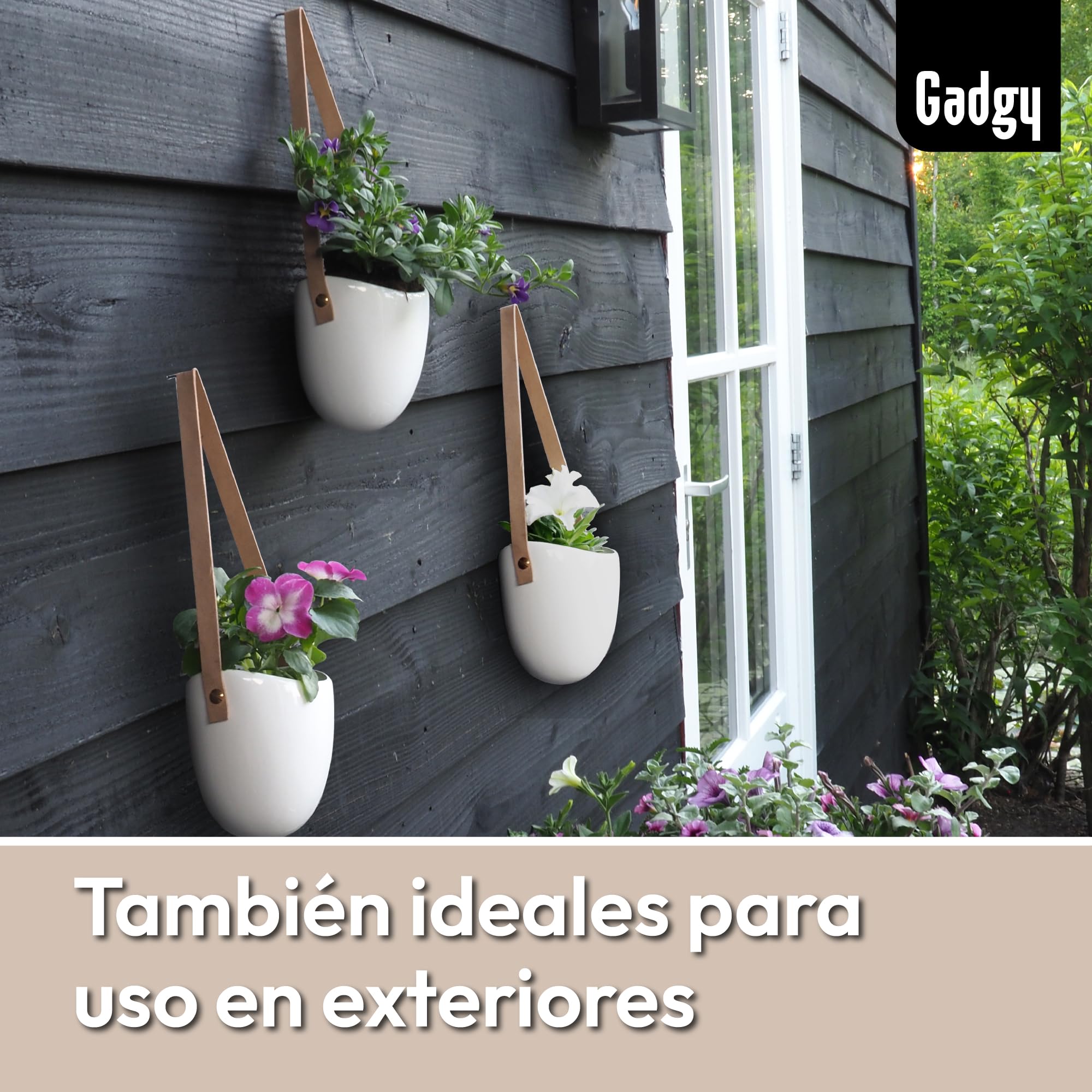 Gadgy Macetas Colgantes | Set di 3 Macetas para Colgar | Macetero Colgante | Maceteros Colgantes | Adornos para Cocina | Plantas Colgantes Interior | Decoracion terraza |Macetero Pared