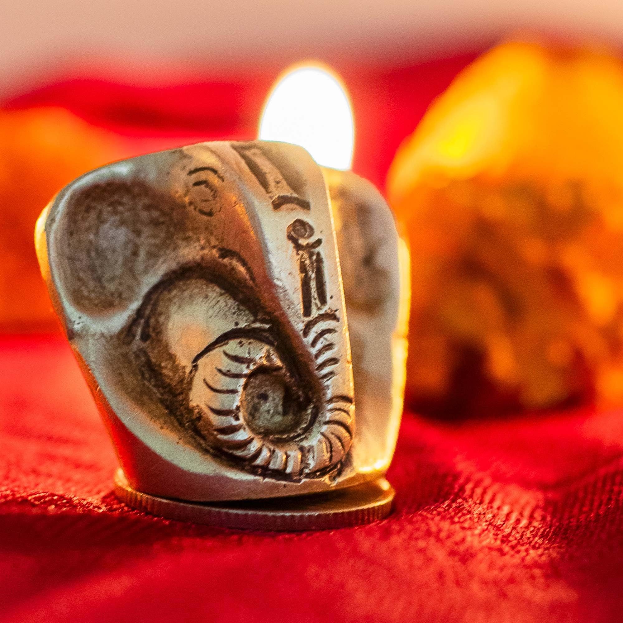 10Club Baby Ganesh Idol for Home Decor - 3.3cm, 1pc, 100% Pure Brass Lord Ganesha Idols with Yellow Antique Finish - Perfect Ganesha Idols for Home Decor and Spiritual Spaces